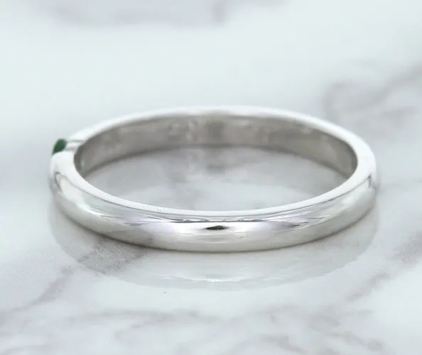 0.10ct Round Tsavorite Ring in 18K White Gold