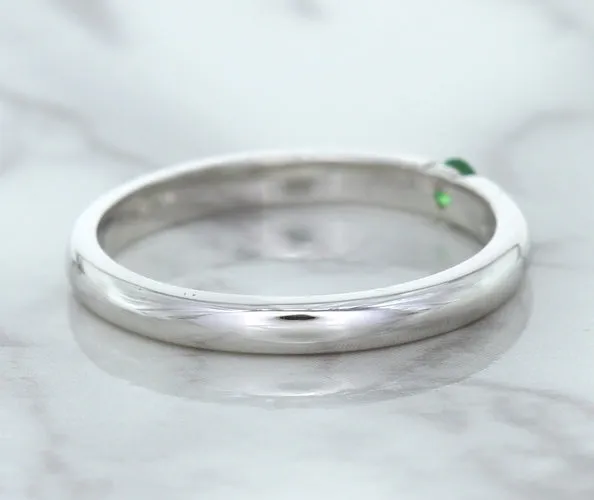 0.10ct Round Tsavorite Ring in 18K White Gold