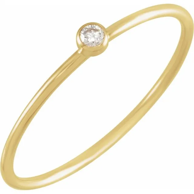 .03 CT Natural Diamond Stackable Ring