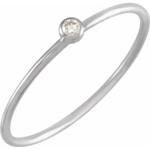 .03 CT Natural Diamond Stackable Ring
