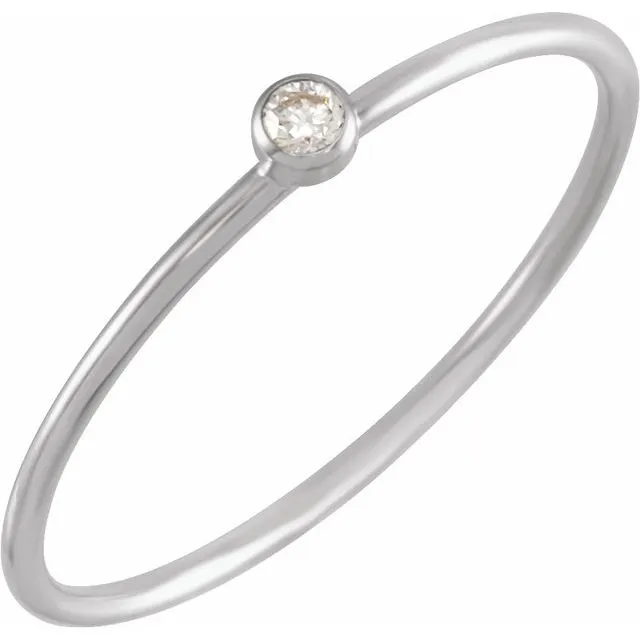.03 CT Natural Diamond Stackable Ring