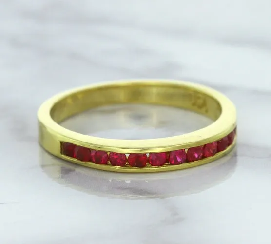 0.35ctw Round Ruby Ring in 18K Yellow Gold