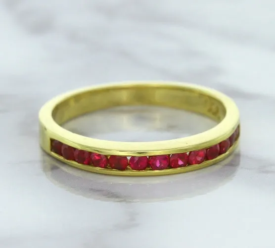 0.35ctw Round Ruby Ring in 18K Yellow Gold