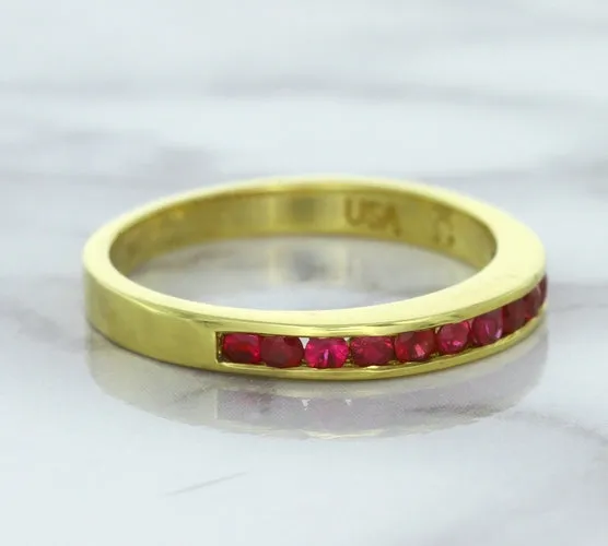 0.35ctw Round Ruby Ring in 18K Yellow Gold