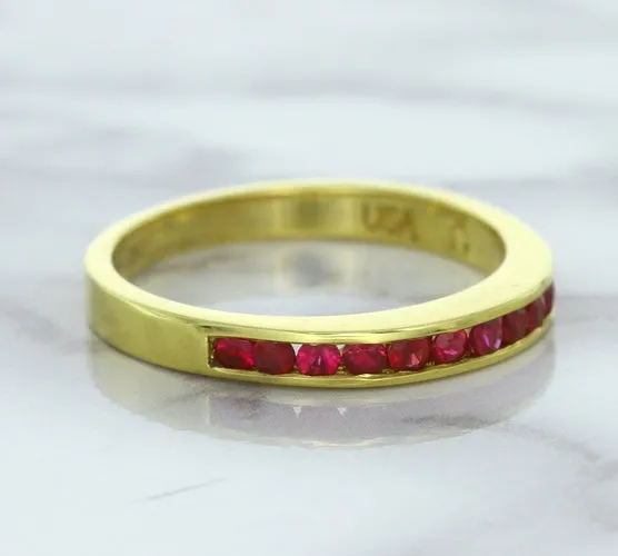 0.35ctw Round Ruby Ring in 18K Yellow Gold