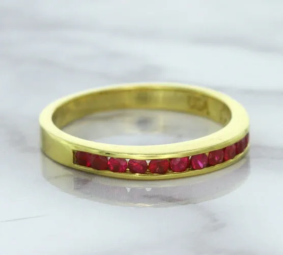 0.35ctw Round Ruby Ring in 18K Yellow Gold