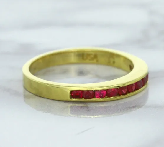0.35ctw Round Ruby Ring in 18K Yellow Gold