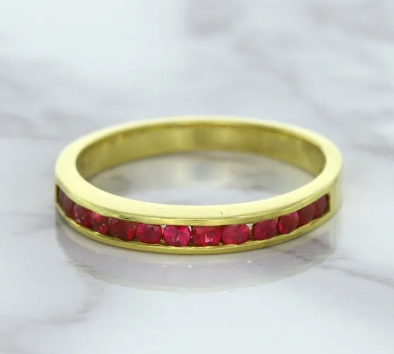 0.35ctw Round Ruby Ring in 18K Yellow Gold