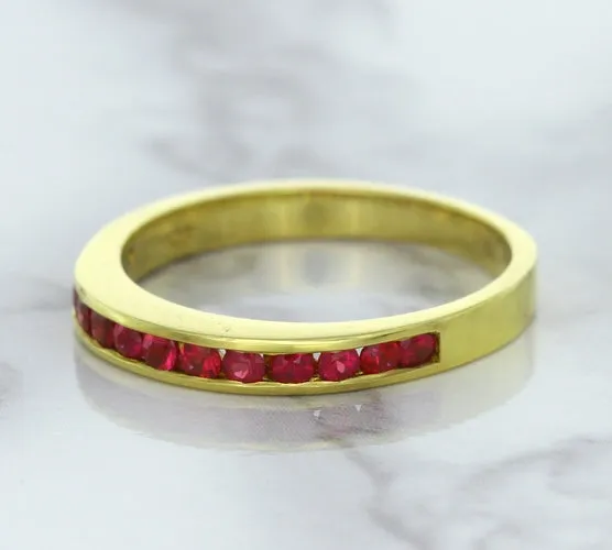 0.35ctw Round Ruby Ring in 18K Yellow Gold