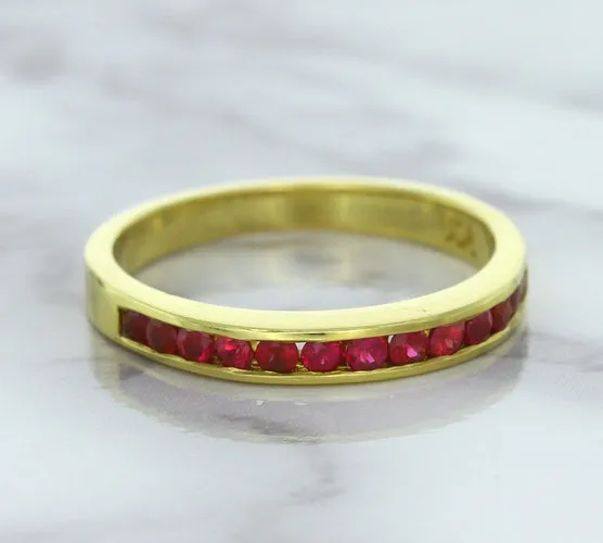 0.35ctw Round Ruby Ring in 18K Yellow Gold