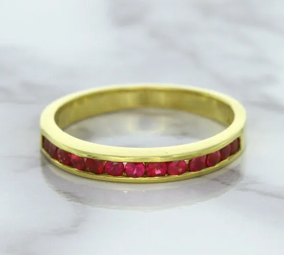 0.35ctw Round Ruby Ring in 18K Yellow Gold