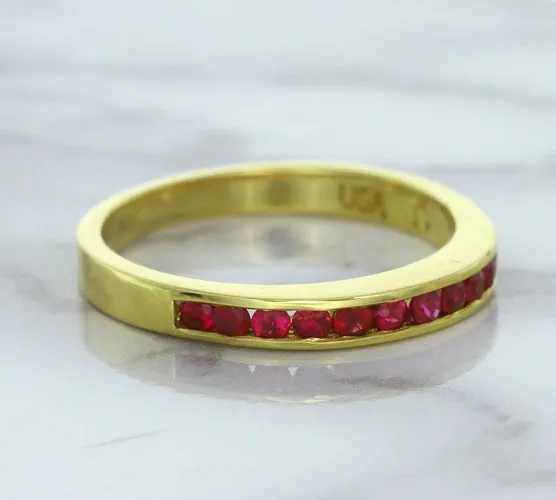 0.35ctw Round Ruby Ring in 18K Yellow Gold
