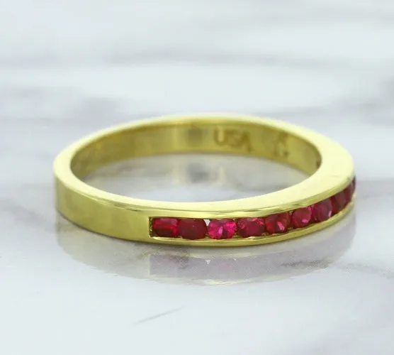 0.35ctw Round Ruby Ring in 18K Yellow Gold