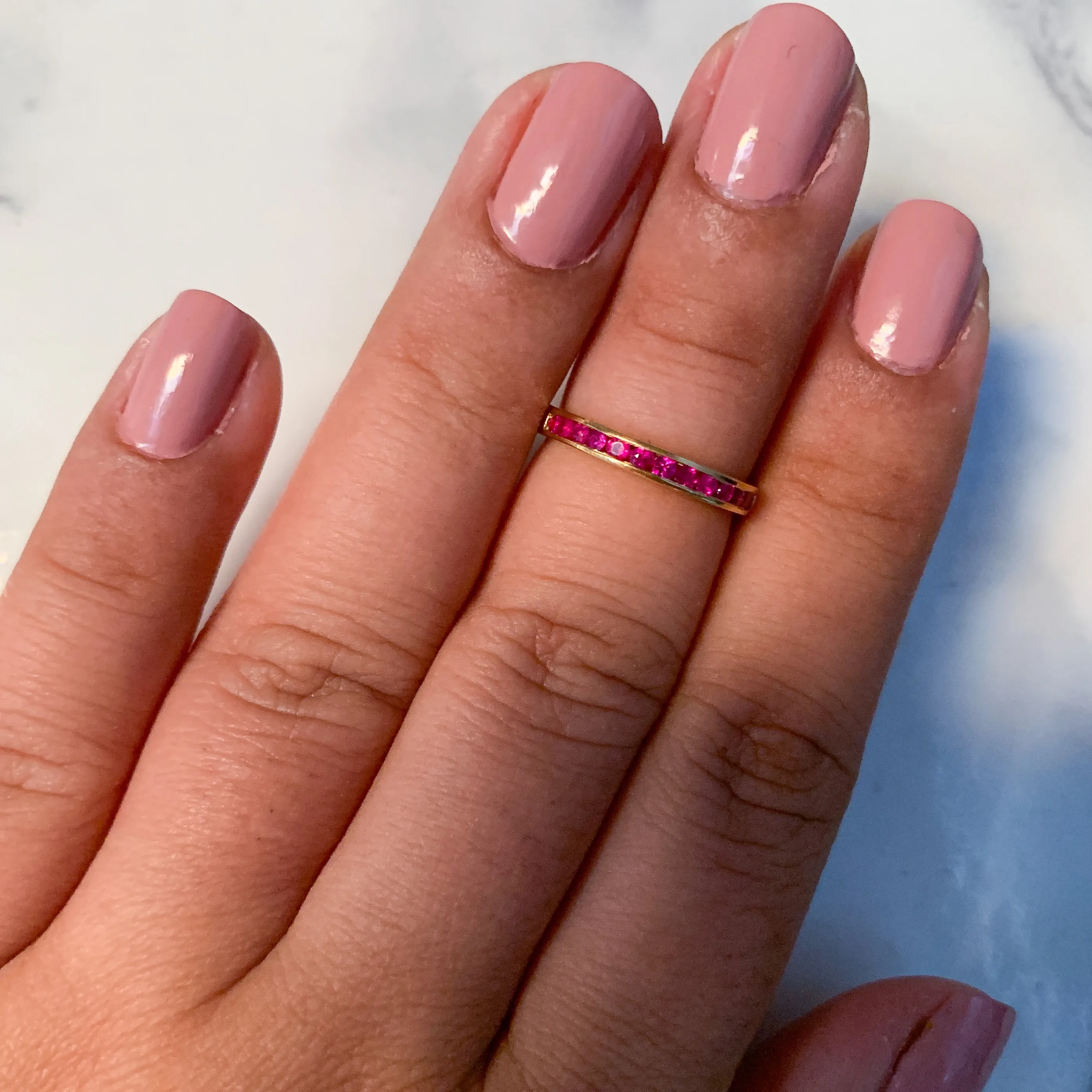 0.35ctw Round Ruby Ring in 18K Yellow Gold