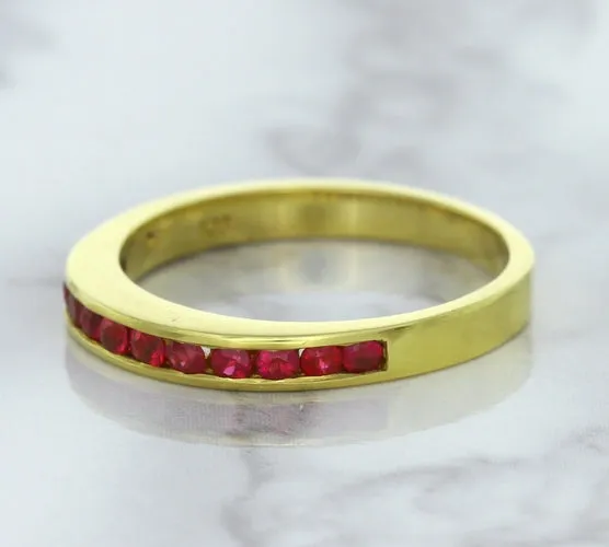 0.35ctw Round Ruby Ring in 18K Yellow Gold