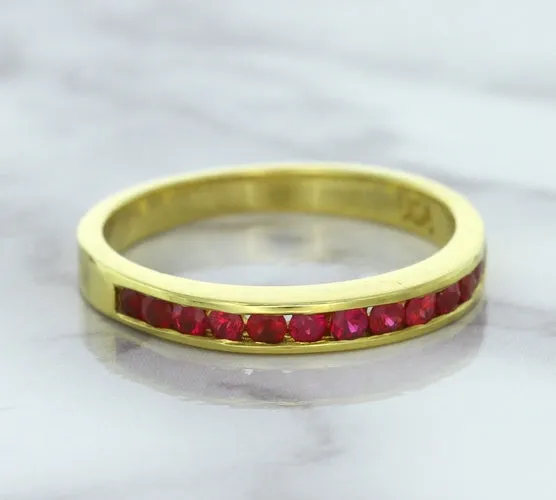 0.35ctw Round Ruby Ring in 18K Yellow Gold