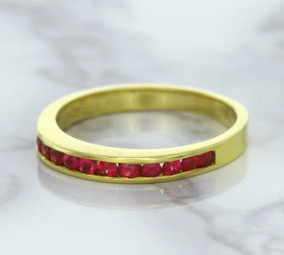 0.35ctw Round Ruby Ring in 18K Yellow Gold