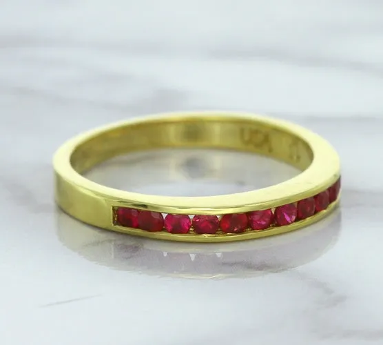 0.35ctw Round Ruby Ring in 18K Yellow Gold