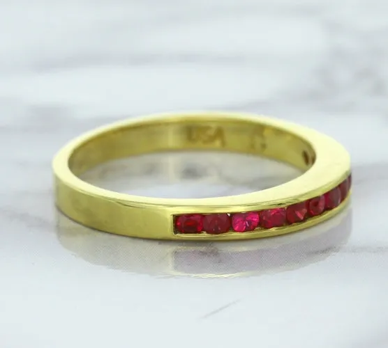 0.35ctw Round Ruby Ring in 18K Yellow Gold