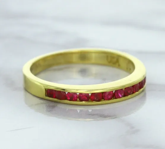 0.35ctw Round Ruby Ring in 18K Yellow Gold