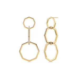 0.96ctw Diamond Octave Drop Earrings