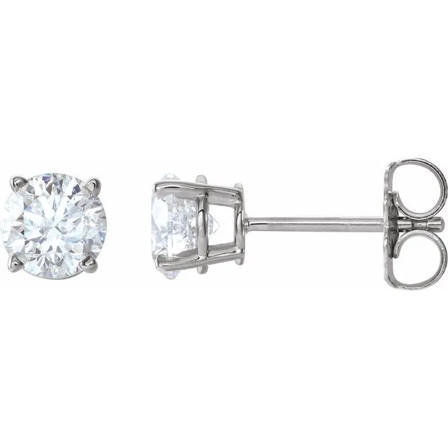 1 CTW Natural Diamond Stud Earrings
