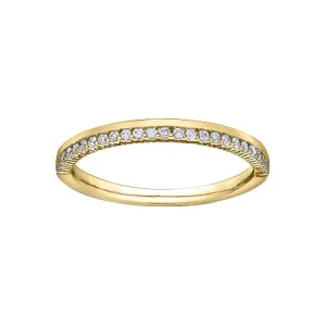 (10K, 14K) Yellow Gold Ladies (0.15ct) Diamond Stackable Wedding Band