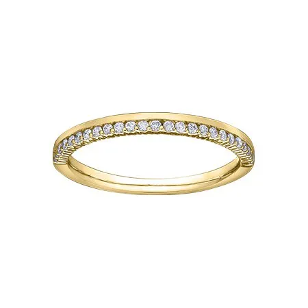 (10K, 14K) Yellow Gold Ladies (0.15ct) Diamond Stackable Wedding Band