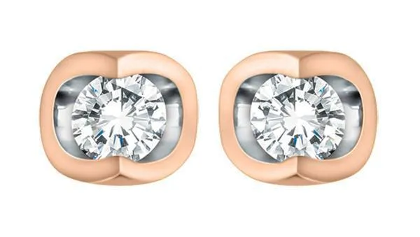 10K Rose Gold 0.06TDW Diamond Earrings