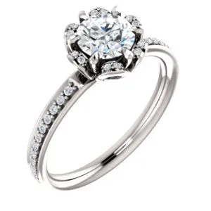 10K White 9/10 CTW Diamond Engagement Ring