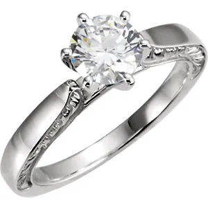 10K White & 14K White 1/4 CTW Diamond Engagement Ring