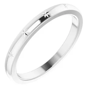 10K White Stackable Starburst Ring Size 15.5