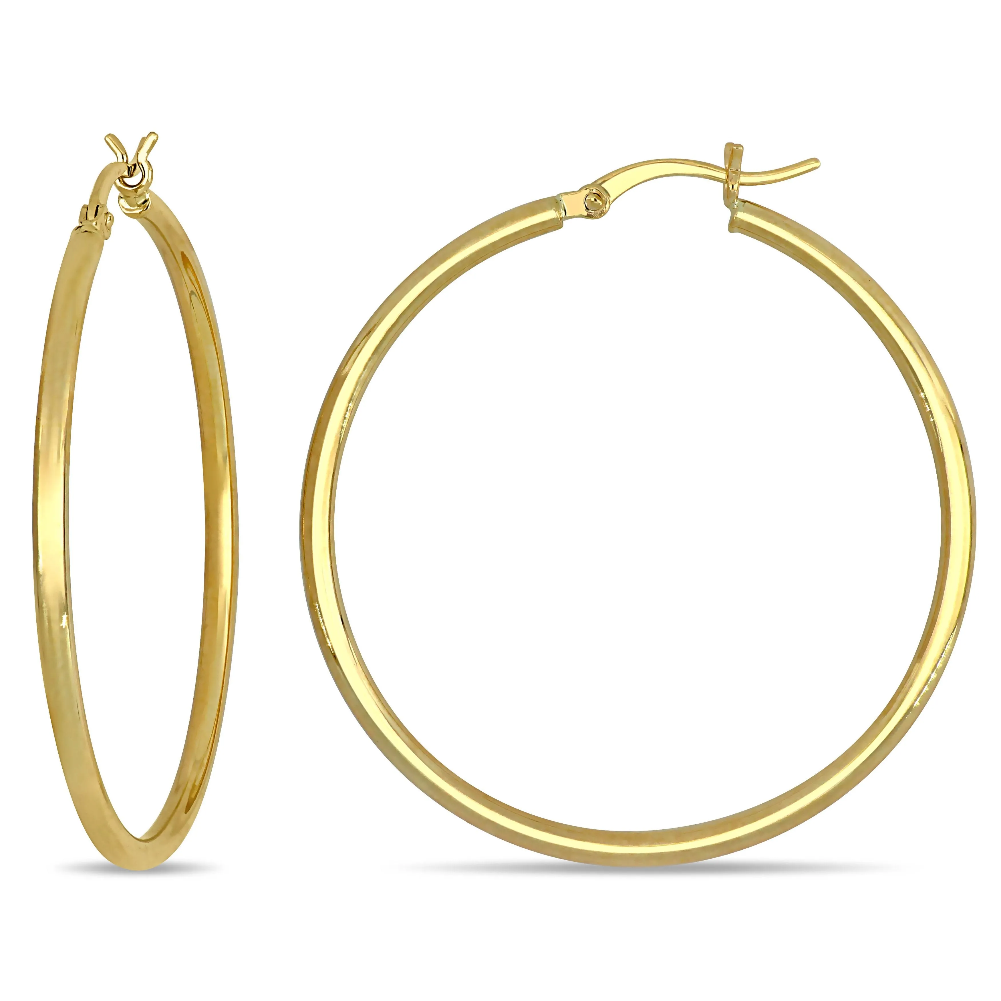 10K Yellow Gold 40MM HOOP EARRINGS (2mm Wide)