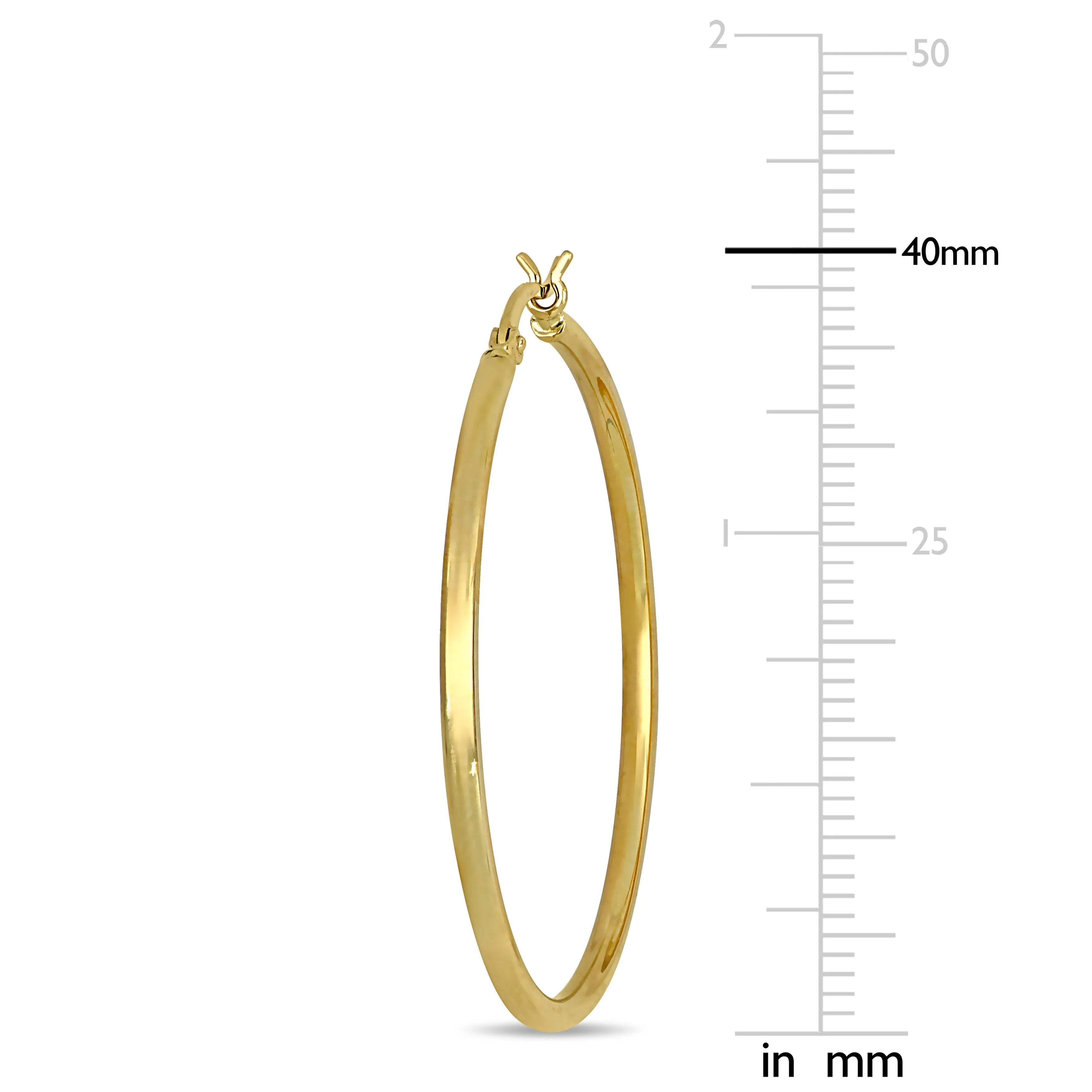 10K Yellow Gold 40MM HOOP EARRINGS (2mm Wide)