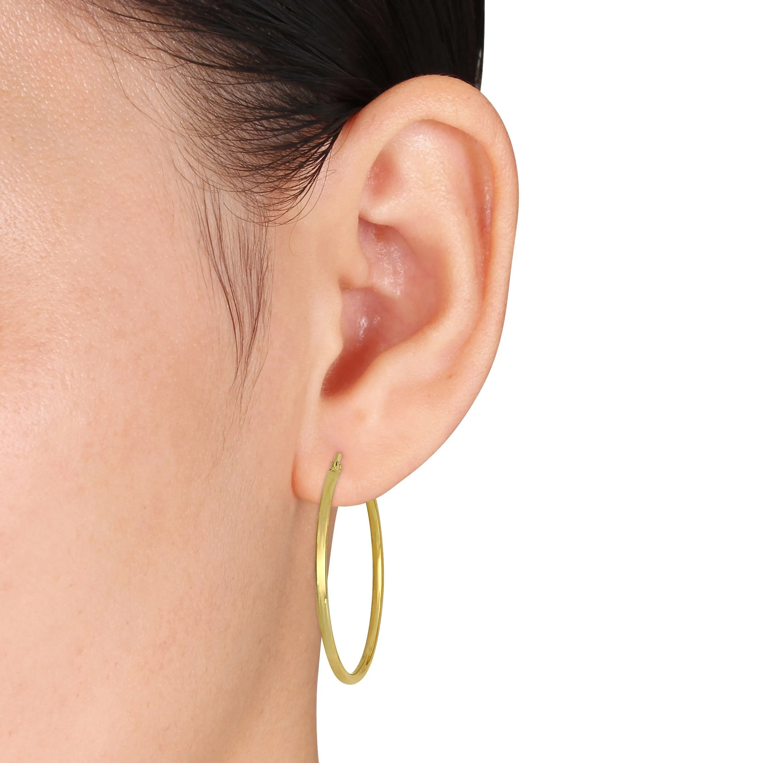 10K Yellow Gold 40MM HOOP EARRINGS (2mm Wide)