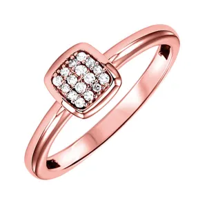 10KT Pink Gold & Diamond Stackable Fashion Ring   - 1/10 ctw
