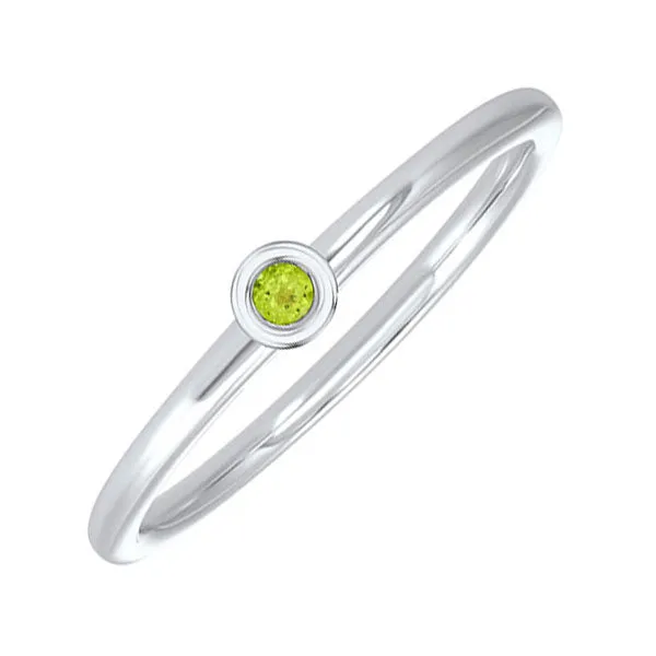 10KT White Gold Classic Book Birthstone Stackable Fashion Ring