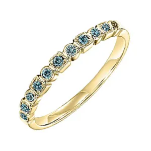 10KT Yellow Gold & Diamond Classic Book Stackable Fashion Ring  - 1/10 ctw