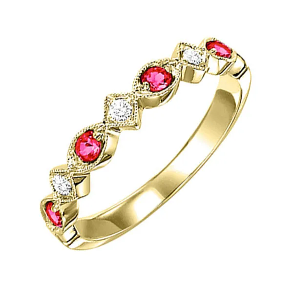 10KT Yellow Gold & Diamond Classic Book Stackable Fashion Ring  - 1/10 ctw