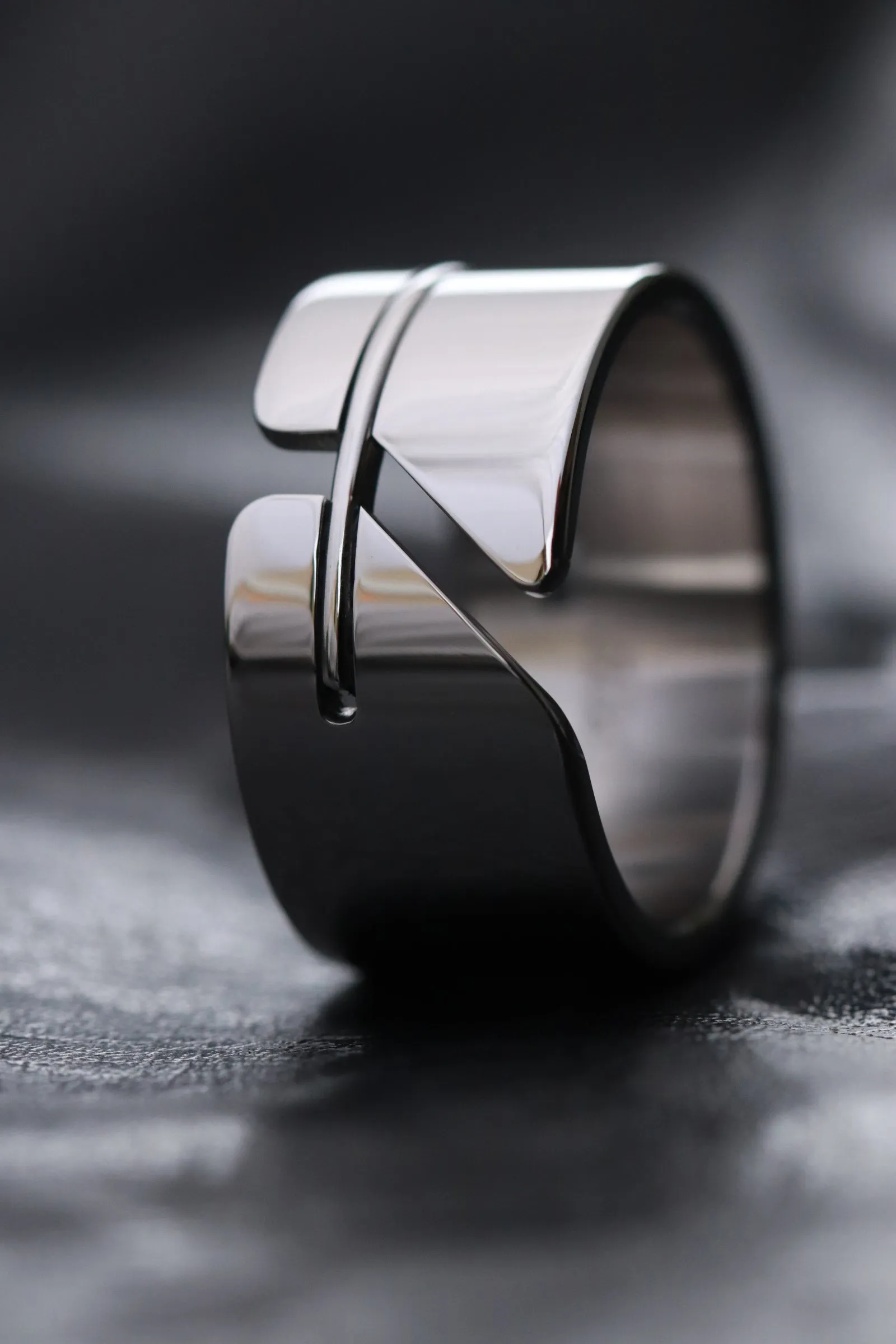 12mm Stainless Steel handmade ring hypoallergenic wedding band