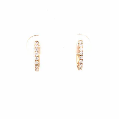 14K Diamond Oval Link Drop Earrings Yellow Gold