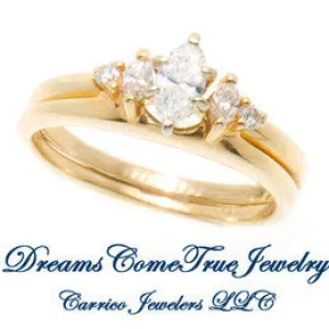 14K Gold 0.34 CTW Marquise Diamond Bridal Wedding Set