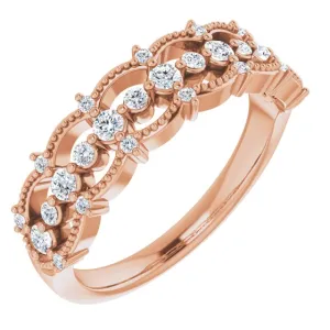 14K Rose 1/3 CTW Diamond Stackable Ring