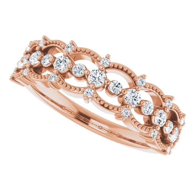14K Rose 1/3 CTW Diamond Stackable Ring