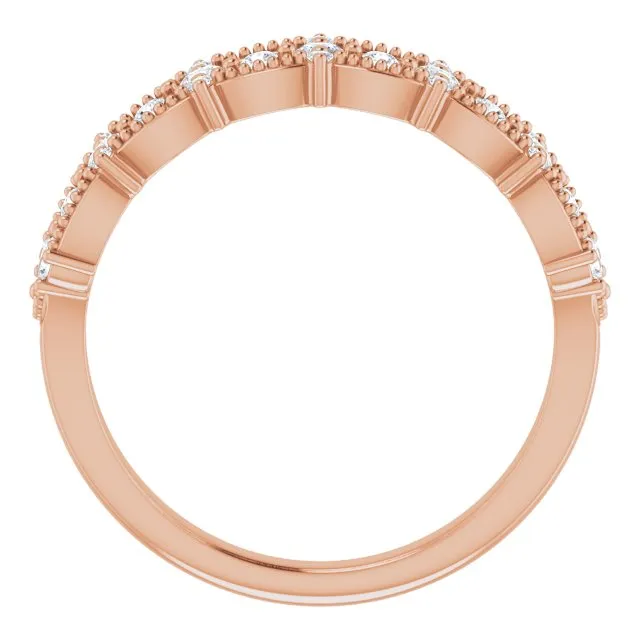 14K Rose 1/3 CTW Diamond Stackable Ring