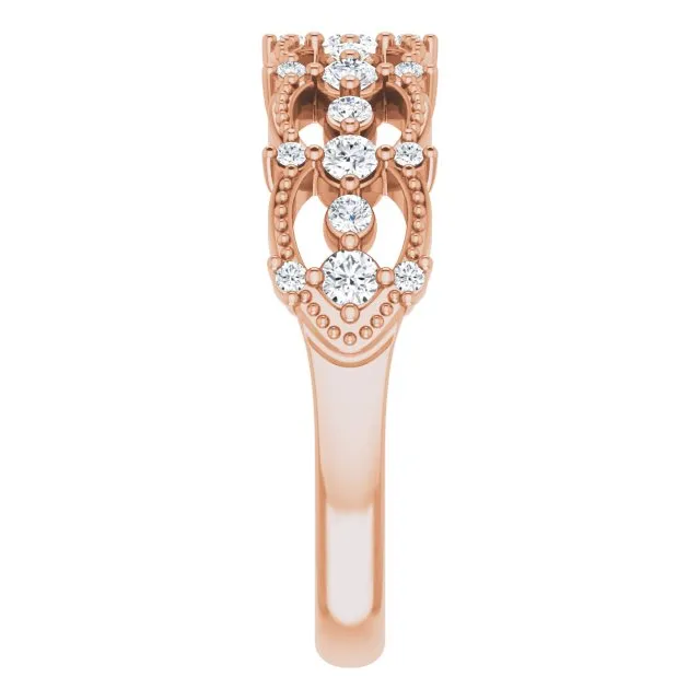 14K Rose 1/3 CTW Diamond Stackable Ring