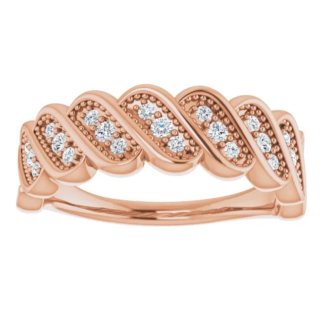 14K Rose 1/4 CTW Diamond Stackable Ring