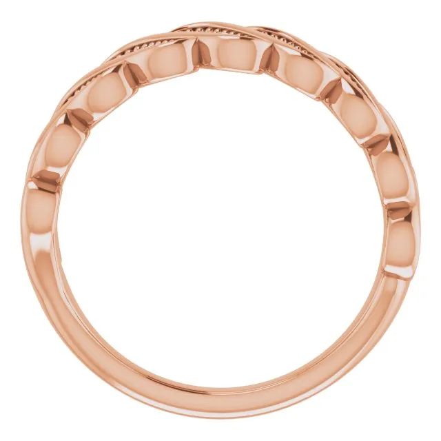 14K Rose 1/4 CTW Diamond Stackable Ring