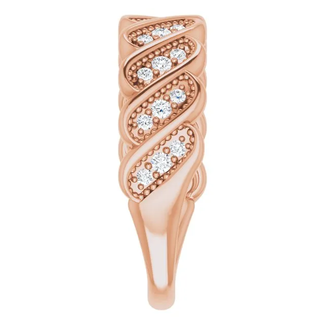 14K Rose 1/4 CTW Diamond Stackable Ring