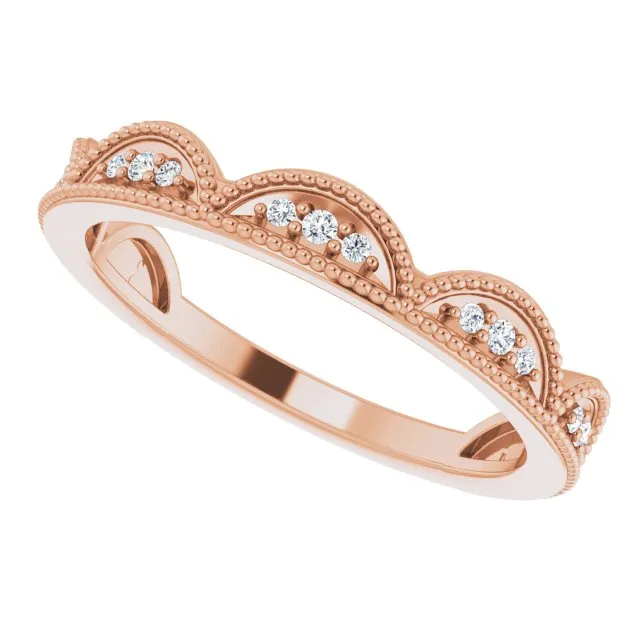 14K Rose 1/8 CTW Diamond Stackable Ring